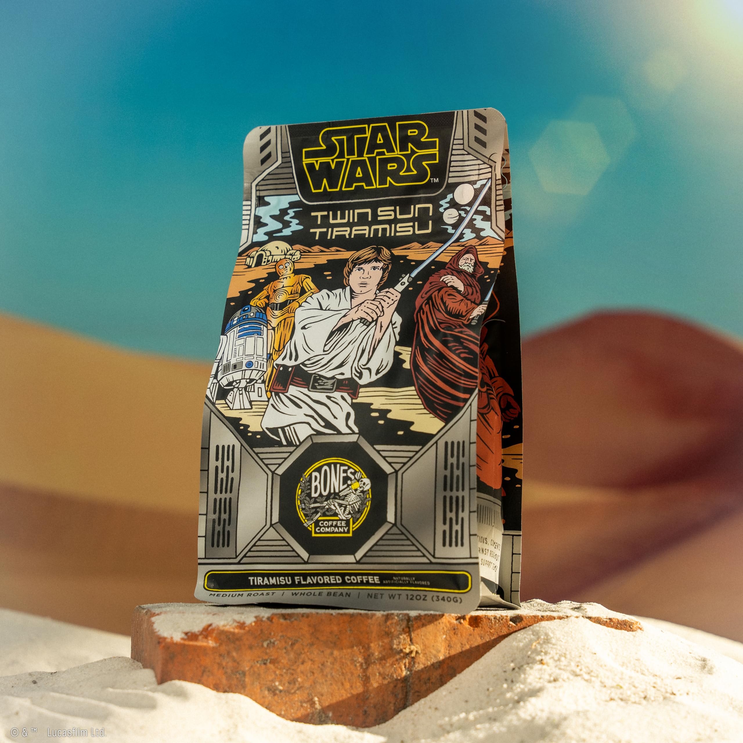 Bones Coffee Company Star Wars Wookiee Cookie Chocolate Chip Cookie Flavored Coffee, Medium Roast Low Acid Arabica Beans Compatible with Auto drip and French Press Coffee Maker, 12 Oz Ground