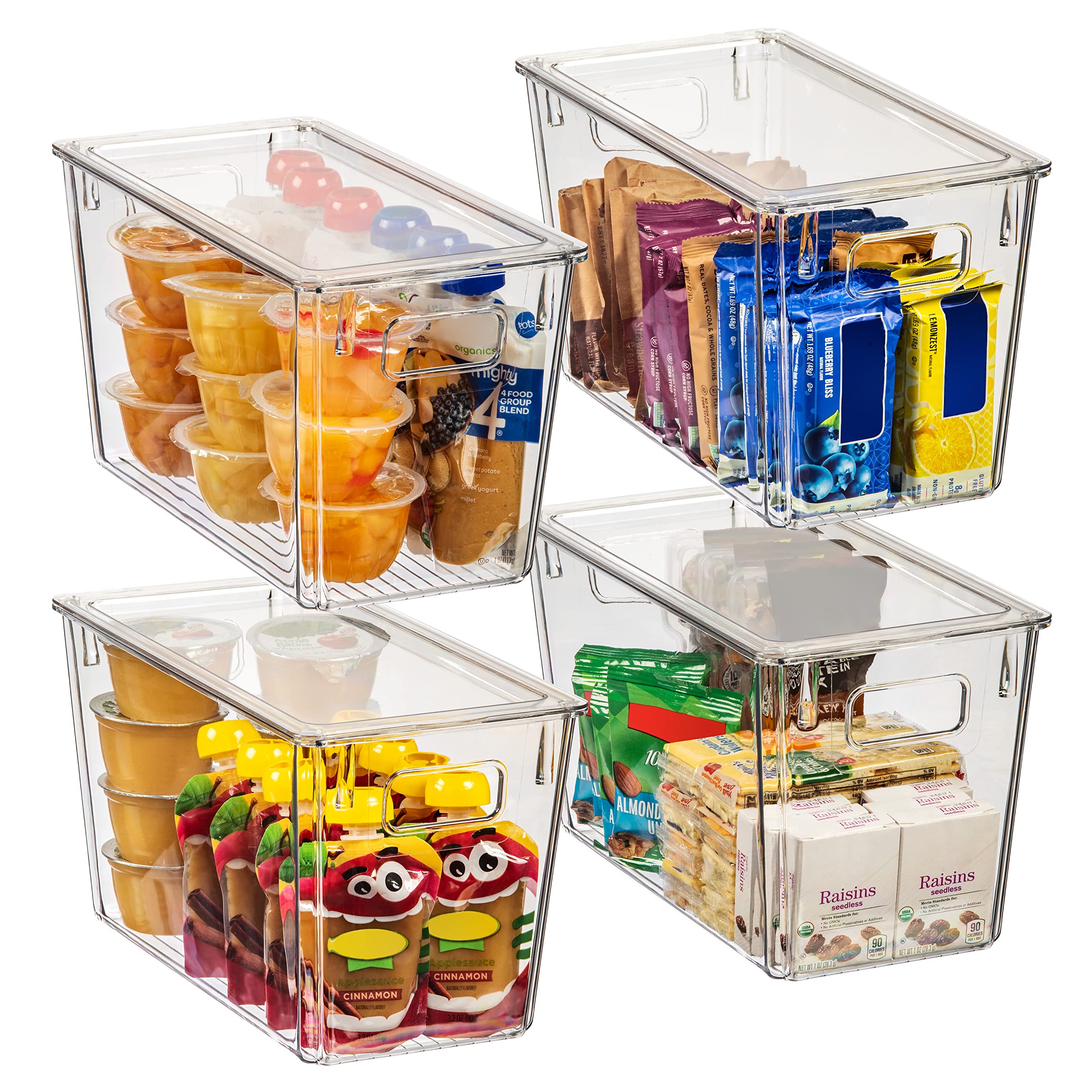 ClearSpace Plastic Storage Bins with Lids XL – Perfect Kitchen Organization or Pantry Storage – Fridge/Cabinet Organizers
