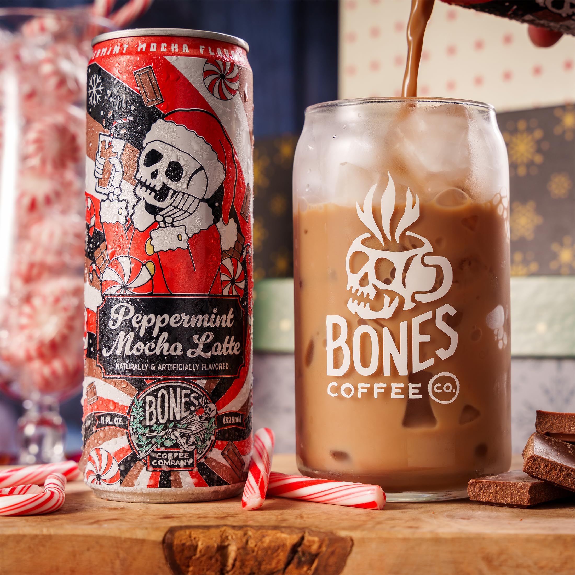 Bones Coffee Company S'mores Iced Coffee Latte - S'mores Flavored Canned Coffee Drink - 12 Pack Cans - 11 Oz Each