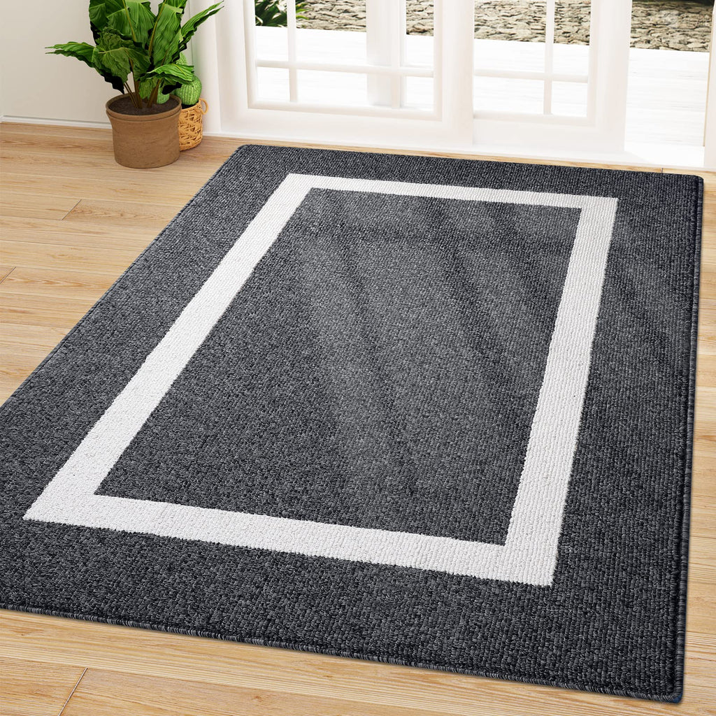 OLANLY Indoor Door Mat, 32x20, Non-Slip Absorbent Resist Dirt Entrance Mat, Washable Low-Profile Inside Entry Doormats for Entryway, Grey