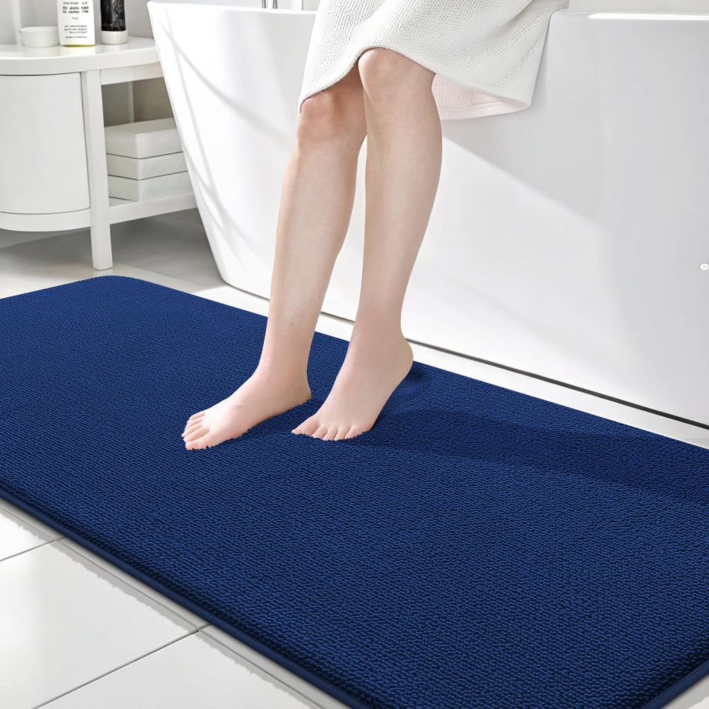 OLANLY Thick Memory Foam Bath Mat Rug 30x20, Extra Soft Absorbent Bathroom Rugs, Quick Dry Bath Mats, Non-Slip, Machine Washable Carpet for Bathroom, Tub and Shower, Home Decor Accessories, Grey