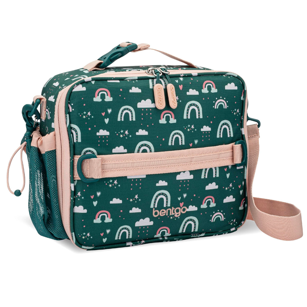 Bentgo Kids Lunch Bag - Durable, Double-Insulated Lunch Bag for Kids 3+; Holds Lunch Box, Water Bottle, & Snacks; Easy-Clean Water-Resistant Fabric & Multiple Zippered Pockets (Mermaid)