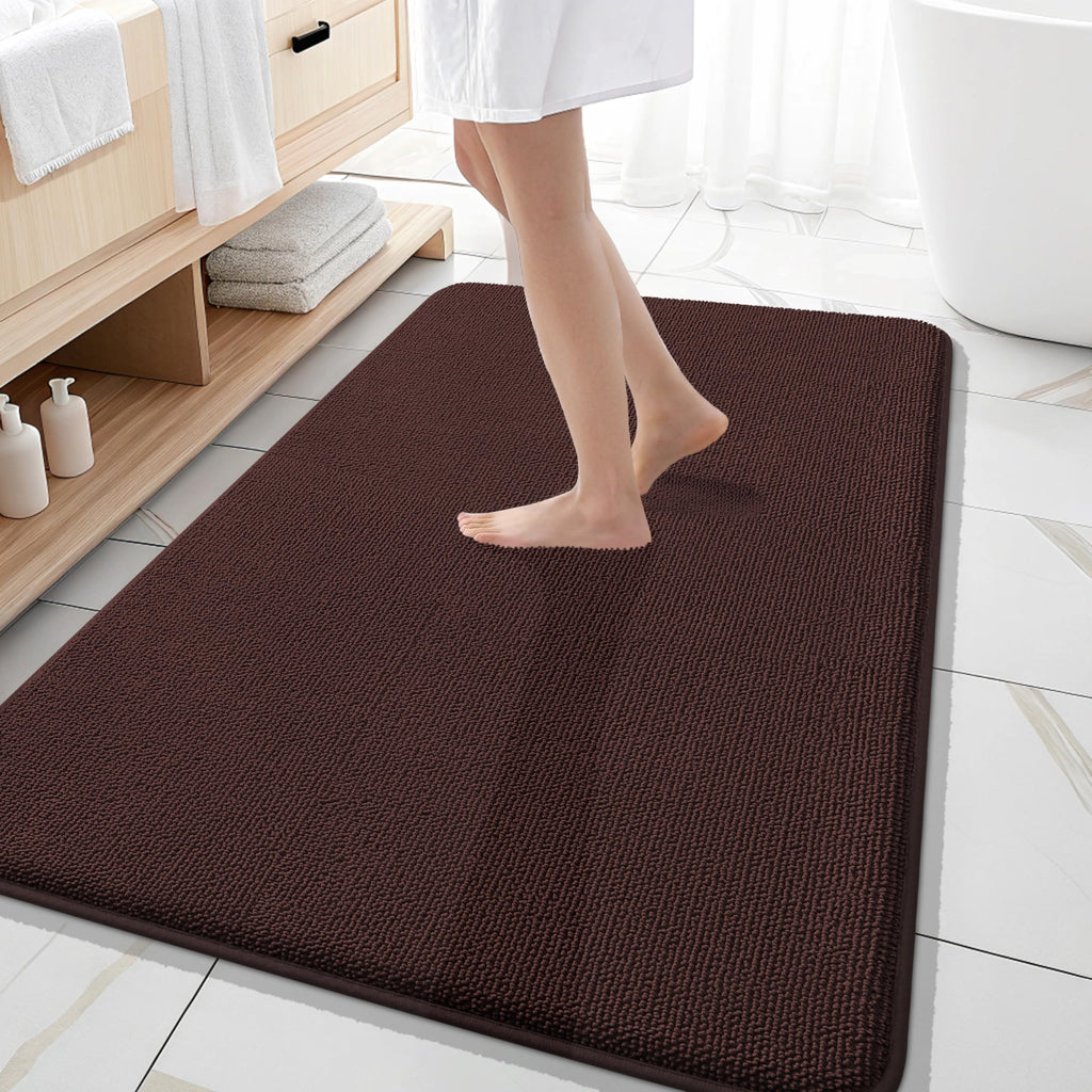 OLANLY Thick Memory Foam Bath Mat Rug 30x20, Extra Soft Absorbent Bathroom Rugs, Quick Dry Bath Mats, Non-Slip, Machine Washable Carpet for Bathroom, Tub and Shower, Home Decor Accessories, Grey
