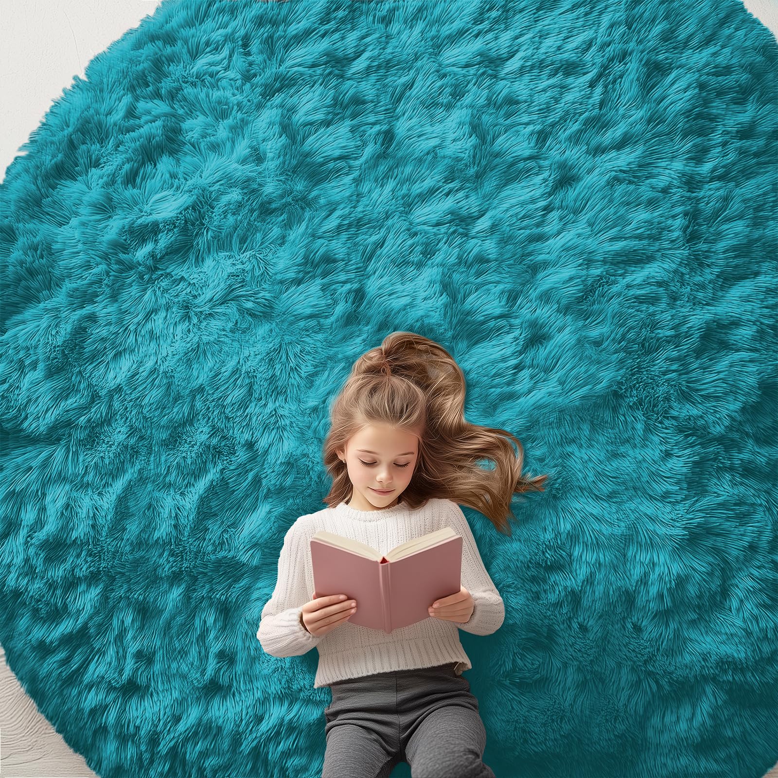 OLANLY Area Rugs for Living Room Bedroom, Machine Washable 4x5.9 ft Soft Fluffy Shaggy Bedside Rug, Indoor Floor Carpet for Kids Girls and Boys, Dorms, Nursery Rooms, Home Decor Aesthetic, Grey