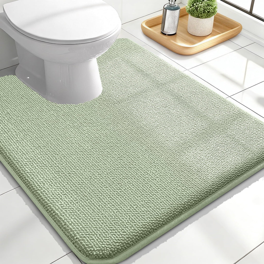 OLANLY Thick Memory Foam Bath Mat Rug 30x20, Extra Soft Absorbent Bathroom Rugs, Quick Dry Bath Mats, Non-Slip, Machine Washable Carpet for Bathroom, Tub and Shower, Home Decor Accessories, Grey