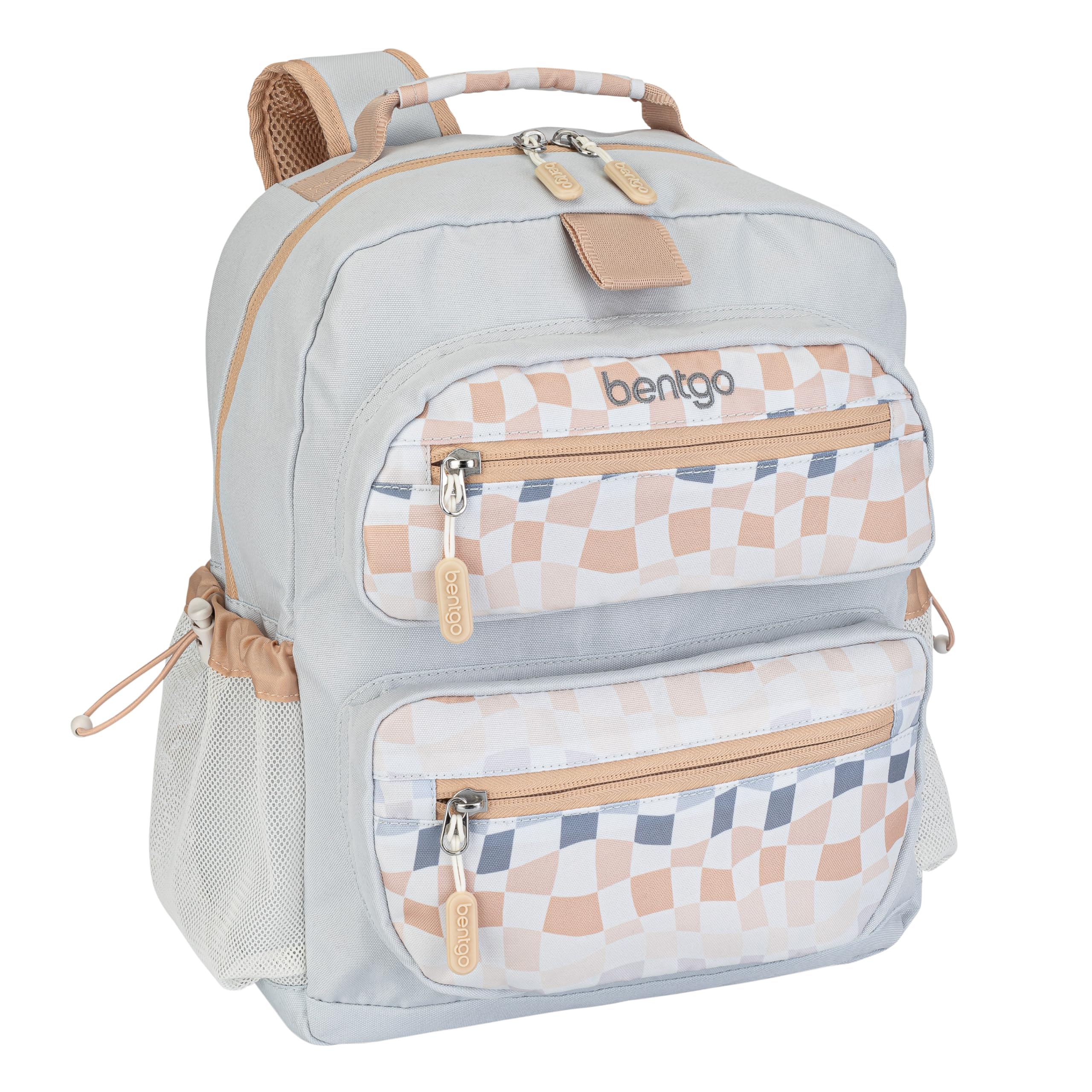 Bentgo Kids Backpack - Lightweight 14” Backpack in Fun Prints for School, Travel, & Daycare, Ideal for Ages 4+, Roomy Interior, Durable & Water-Resistant Fabric, & Loop for Lunch Bag (Trucks)