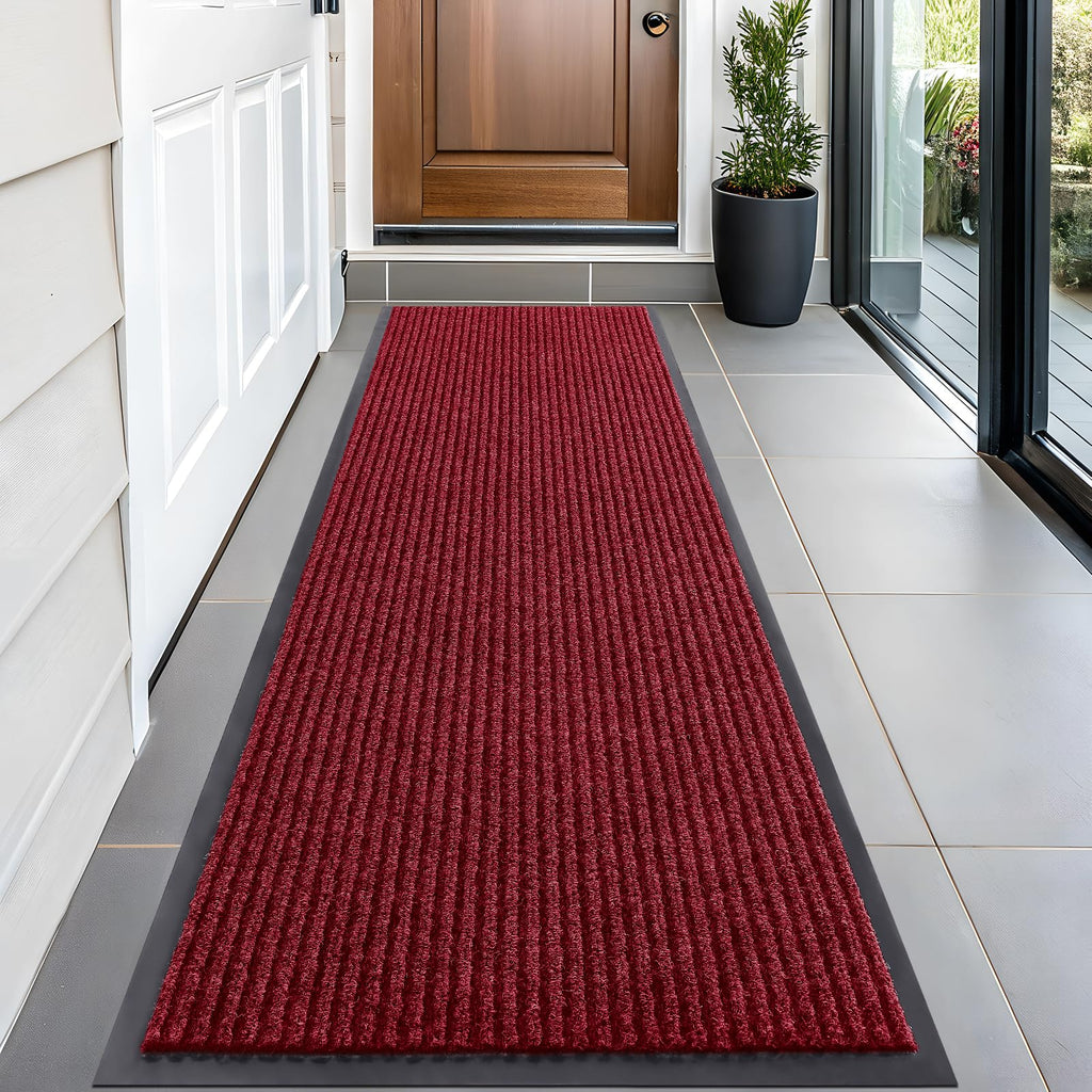 OLANLY Front Door Mat Indoor Outdoor Entrance, Waterproof Heavy Duty Doormat, Fade Resistant, Low Profile, Easy Clean Patio Porch Welcome Floor Mats for Entry, 29.5x17, Grey