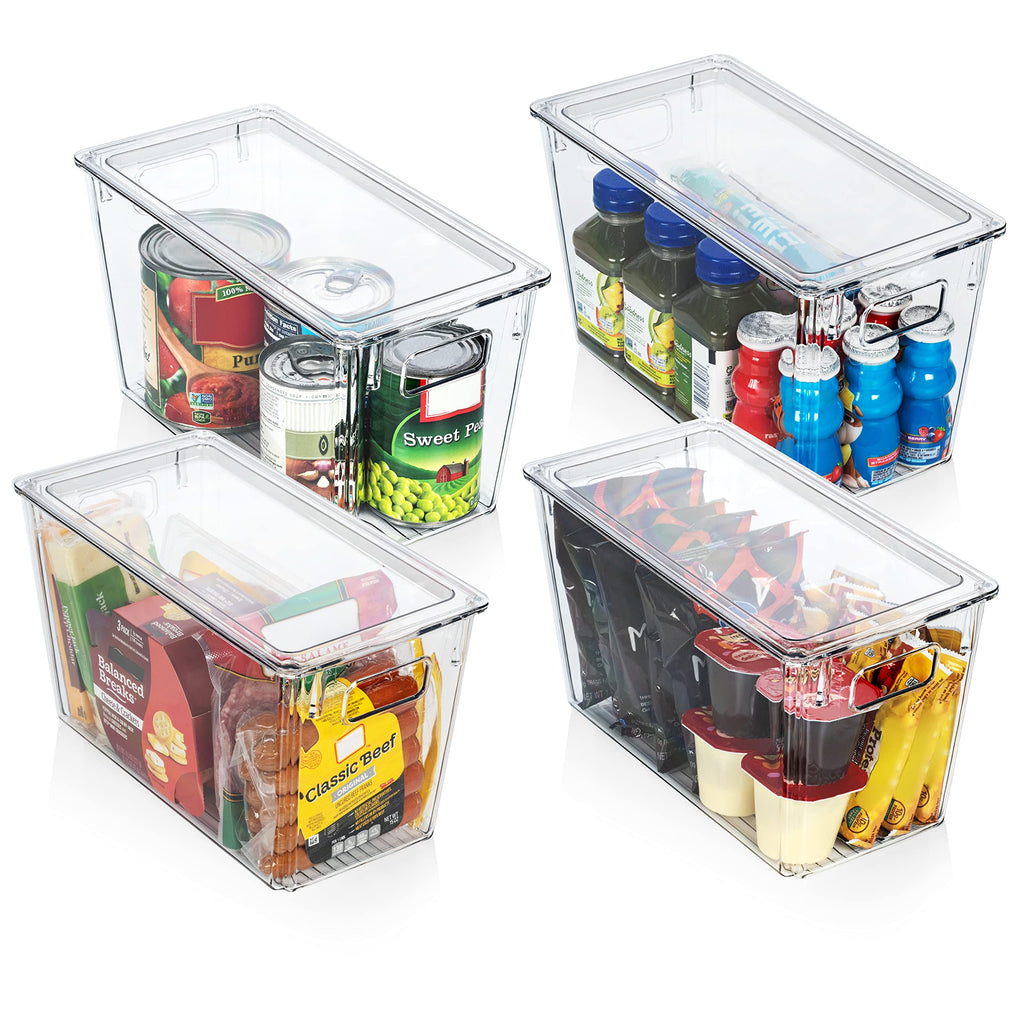 ClearSpace Plastic Storage Bins with Lids XL – Perfect Kitchen Organization or Pantry Storage – Fridge/Cabinet Organizers