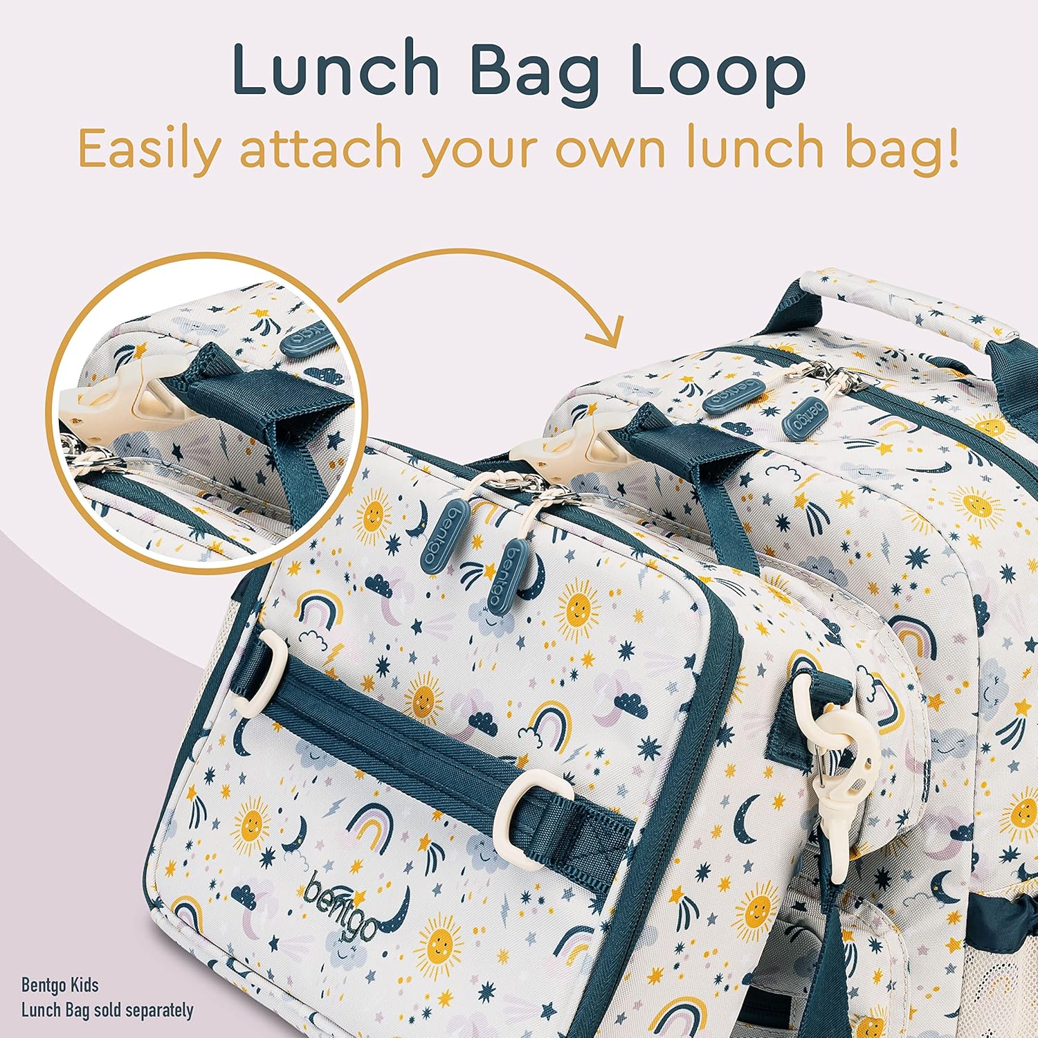 Bentgo® Kids 14” Backpack Set With Kids Prints Lunch Box (Friendly Skies)