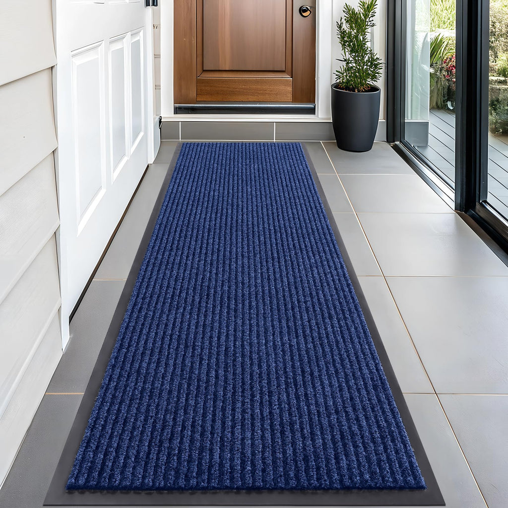 OLANLY Front Door Mat Indoor Outdoor Entrance, Waterproof Heavy Duty Doormat, Fade Resistant, Low Profile, Easy Clean Patio Porch Welcome Floor Mats for Entry, 29.5x17, Grey