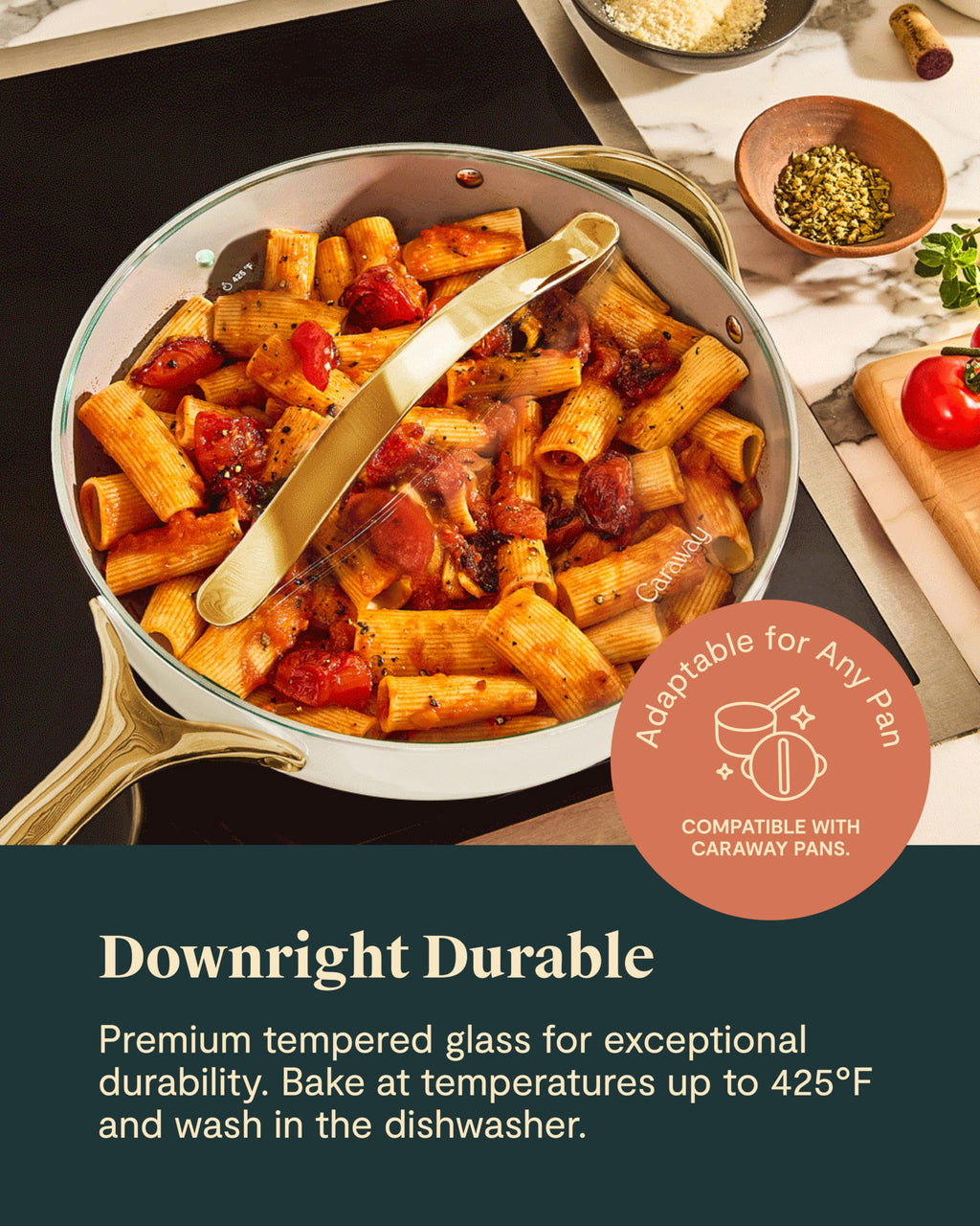 Caraway 10.5" Glass Lid for Pots and Pans - Made With Tempered Glass - Sized to Fit Caraway Ceramic-Coated & Stainless Steel Cookware