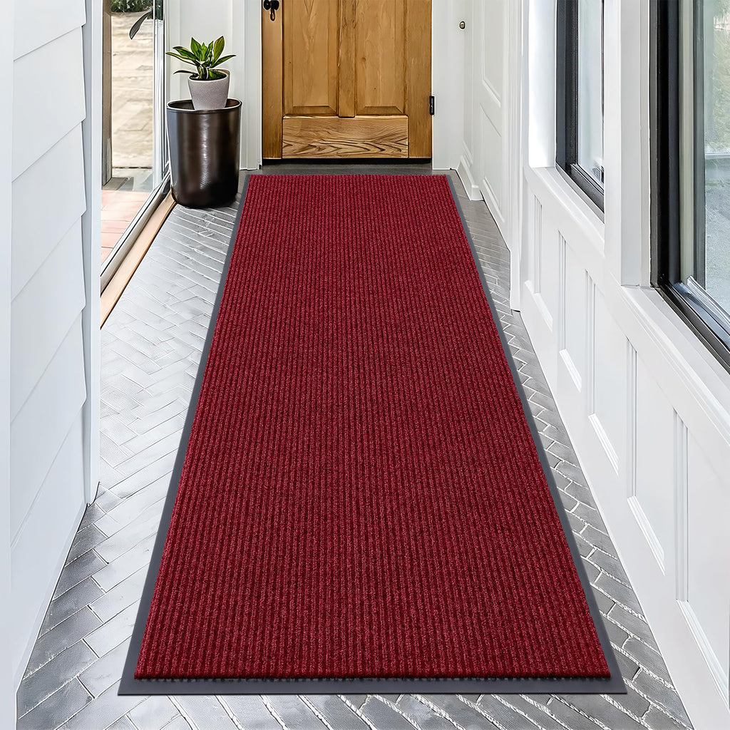 OLANLY Front Door Mat Indoor Outdoor Entrance, Waterproof Heavy Duty Doormat, Fade Resistant, Low Profile, Easy Clean Patio Porch Welcome Floor Mats for Entry, 29.5x17, Grey
