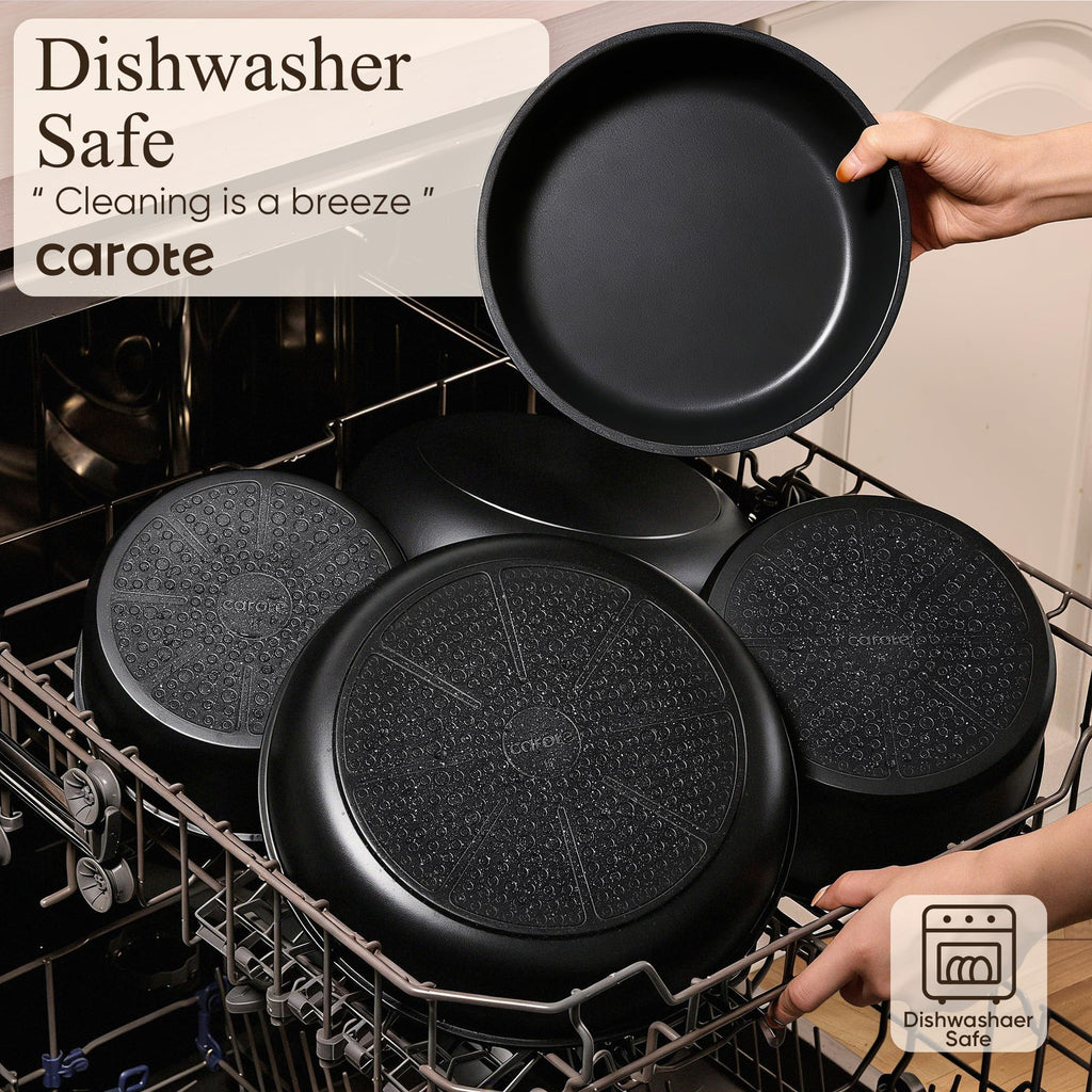 CAROTE 19pcs Pots and Pans Non Stick, Cookware Sets Detachable Handle, Induction Kitchen Pots and Pans,NonStick Cooking Set, Oven/Dishwasher/Fridge Safe, Space Saving