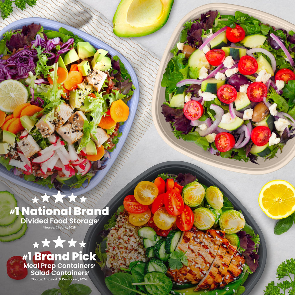 Bentgo Prep - 1-Compartment Bowls with Custom Fit Lids - Reusable, Microwaveable, Durable, PFAS & BPA-Free, Freezer and Dishwasher Safe Meal Prep Food Storage - 10 Bowls & 10 Lids (Graphite)