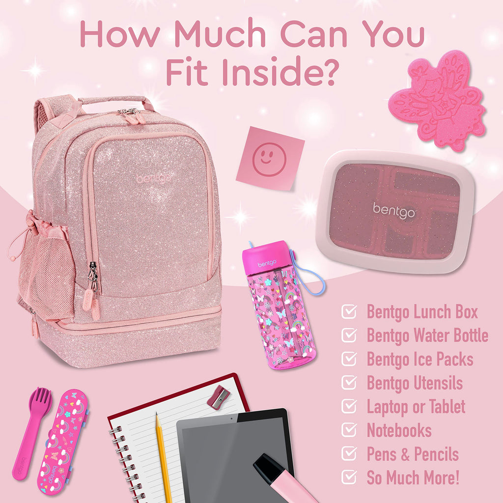 Bentgo Kids 2-in-1 Backpack & Insulated Lunch Bag - Durable 16” Backpack & Lunch Container in Unique Prints for School & Travel - Water Resistant, Padded & Large Compartments (Dinosaur)