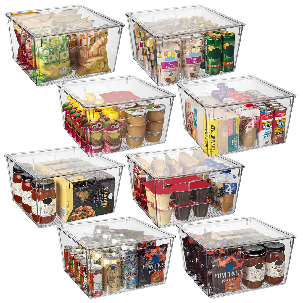 ClearSpace Plastic Storage Bins with Lids XL – Perfect Kitchen Organization or Pantry Storage – Fridge/Cabinet Organizers