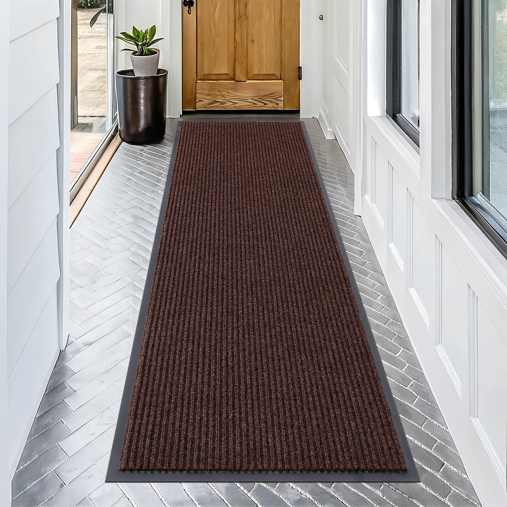 OLANLY Front Door Mat Indoor Outdoor Entrance, Waterproof Heavy Duty Doormat, Fade Resistant, Low Profile, Easy Clean Patio Porch Welcome Floor Mats for Entry, 29.5x17, Grey