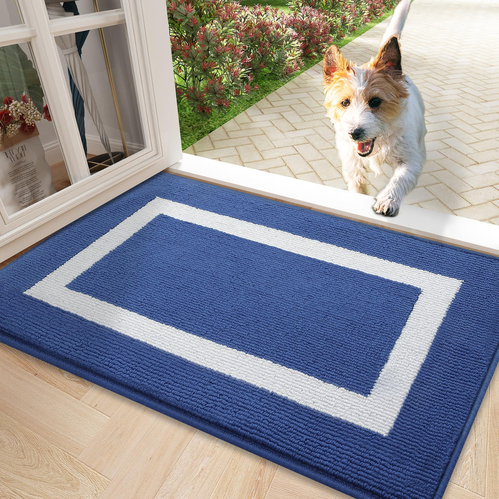 OLANLY Indoor Door Mat, 32x20, Non-Slip Absorbent Resist Dirt Entrance Mat, Washable Low-Profile Inside Entry Doormats for Entryway, Grey
