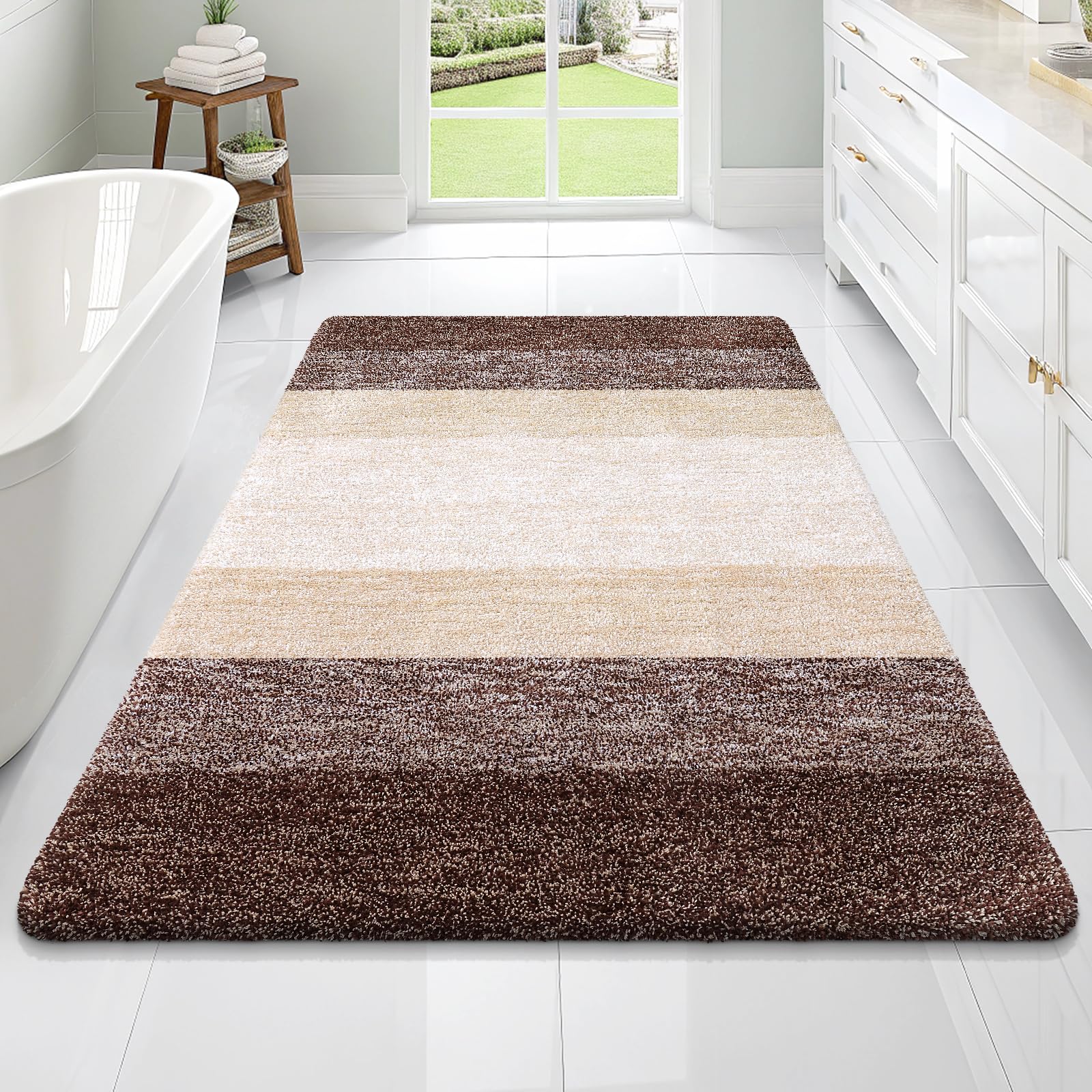 OLANLY Bathroom Rugs Mat 30x20, Extra Soft Absorbent Microfiber Bath Rugs, Rubber Backing, Quick Dry, Machine Washable Bath Mats for Bathroom Floor, Tub and Shower, Home Decor Accessories, Grey