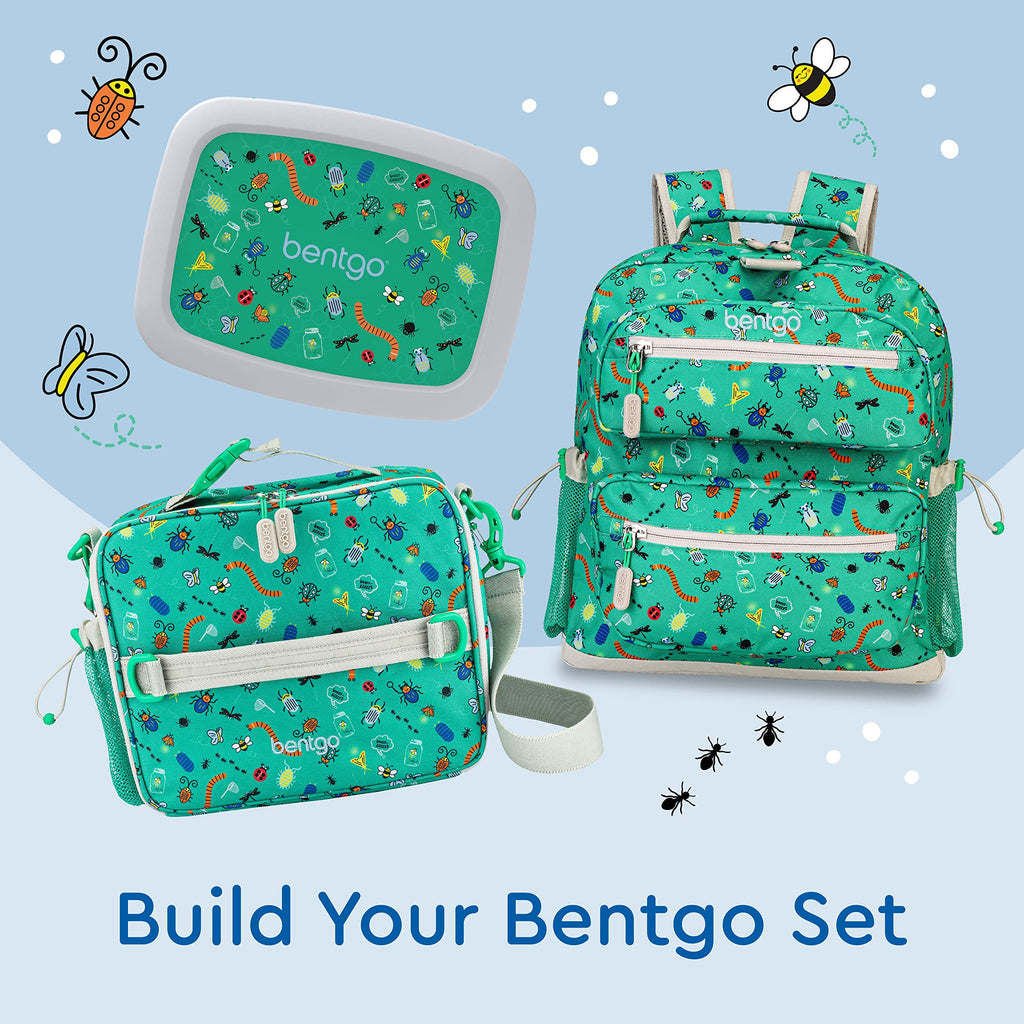 Bentgo Kids Backpack - Lightweight 14” Backpack in Fun Prints for School, Travel, & Daycare, Ideal for Ages 4+, Roomy Interior, Durable & Water-Resistant Fabric, & Loop for Lunch Bag (Trucks)
