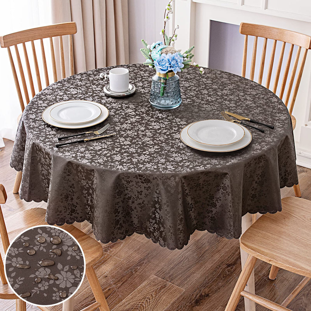 Smiry Rectangle Table Cloth, Waterproof Heavy Duty Vinyl Tablecloths, Wipeable Washable Table Cover for Kitchen and Dining Room (Beige, 60" X 84")