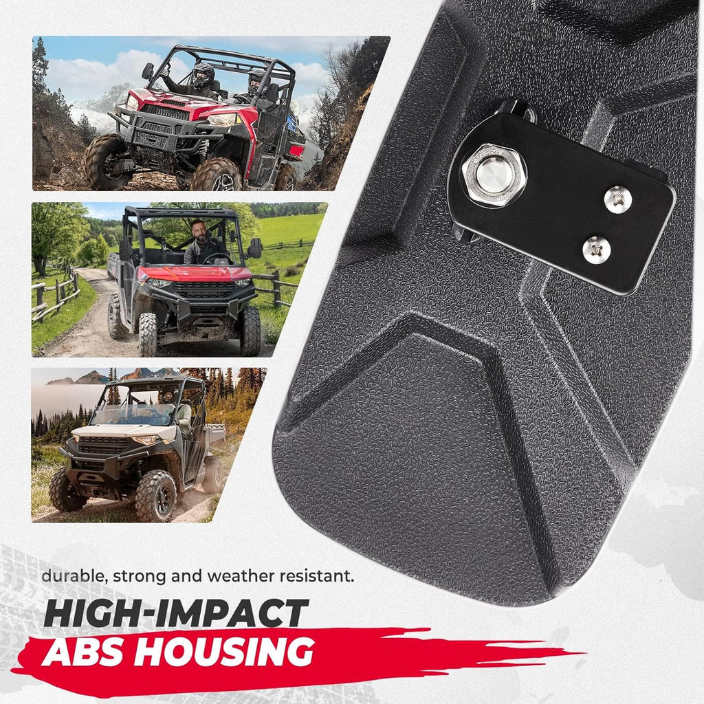 KEMIMOTO UTV Rear View Mirror Compatible with Polaris Ranger 500 570 900 XP 1000 XP/Crew 2017-2026 with Factory Drop Down Mounting Tab, UTV Panoramic Rear View Mirror OEM #2879969