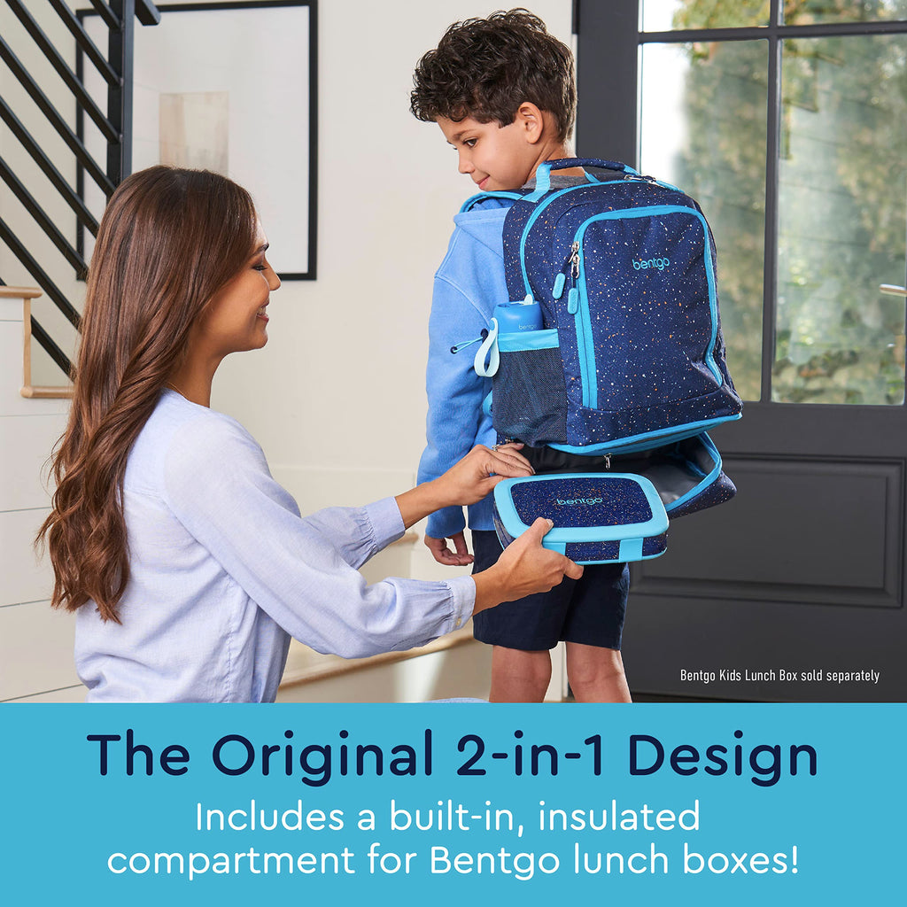 Bentgo Kids 2-in-1 Backpack & Insulated Lunch Bag - Durable 16” Backpack & Lunch Container in Unique Prints for School & Travel - Water Resistant, Padded & Large Compartments (Dinosaur)