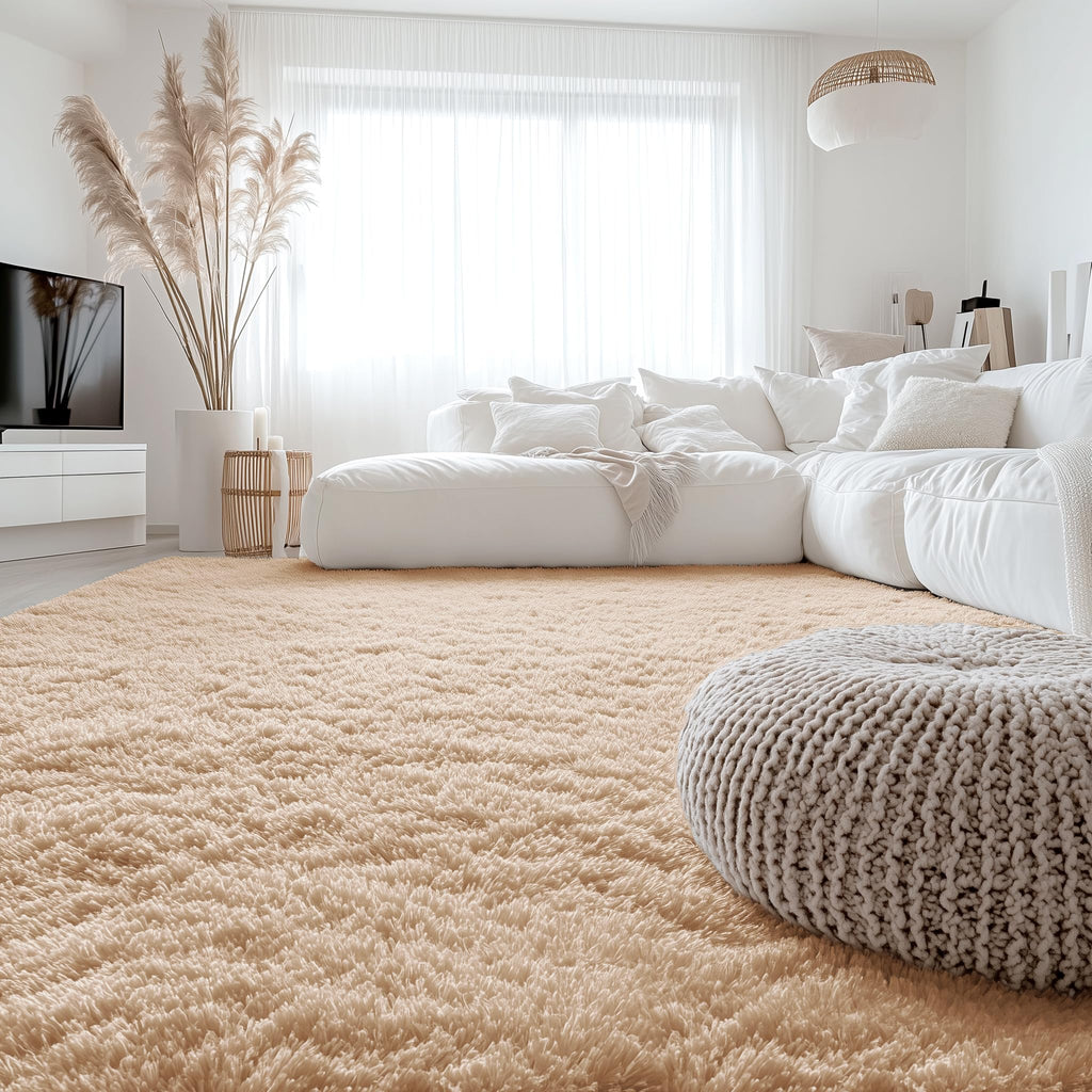 OLANLY Area Rugs for Living Room Bedroom, Machine Washable 4x5.9 ft Soft Fluffy Shaggy Bedside Rug, Indoor Floor Carpet for Kids Girls and Boys, Dorms, Nursery Rooms, Home Decor Aesthetic, Grey