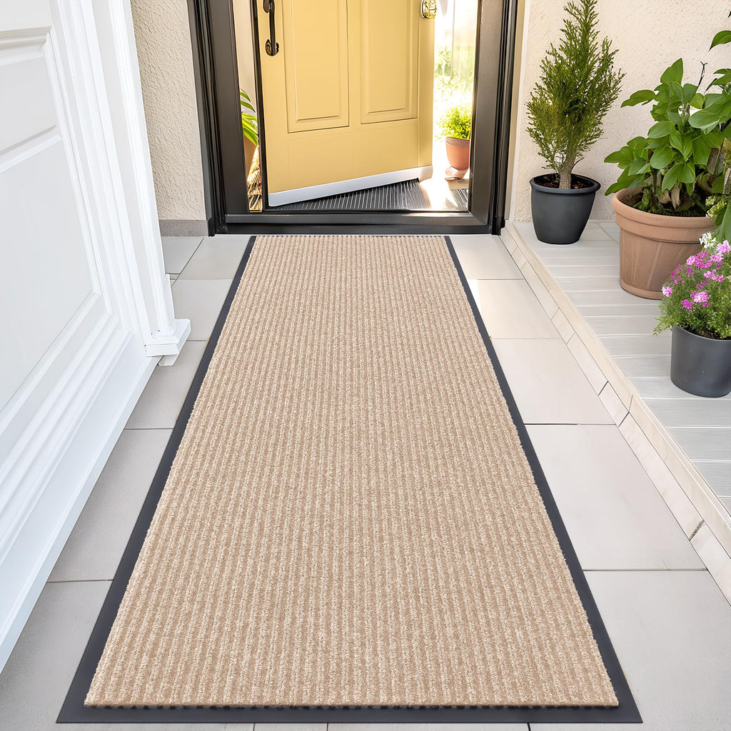 OLANLY Front Door Mat Indoor Outdoor Entrance, Waterproof Heavy Duty Doormat, Fade Resistant, Low Profile, Easy Clean Patio Porch Welcome Floor Mats for Entry, 29.5x17, Grey