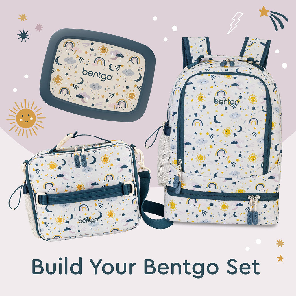 Bentgo Kids 2-in-1 Backpack & Insulated Lunch Bag - Durable 16” Backpack & Lunch Container in Unique Prints for School & Travel - Water Resistant, Padded & Large Compartments (Dinosaur)