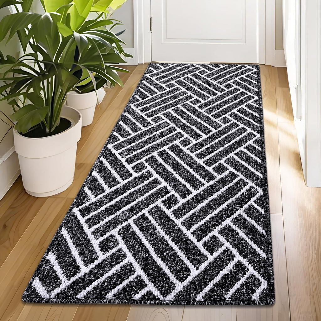 OLANLY Indoor Door Mat, 32x20 Inch, Dirt Resistant and Absorbent, Non-Slip Rubber Backing Floor Mats, Easy Clean Low-Profile Doormat for Entryway, Front Door, and Inside Entrance, Grey