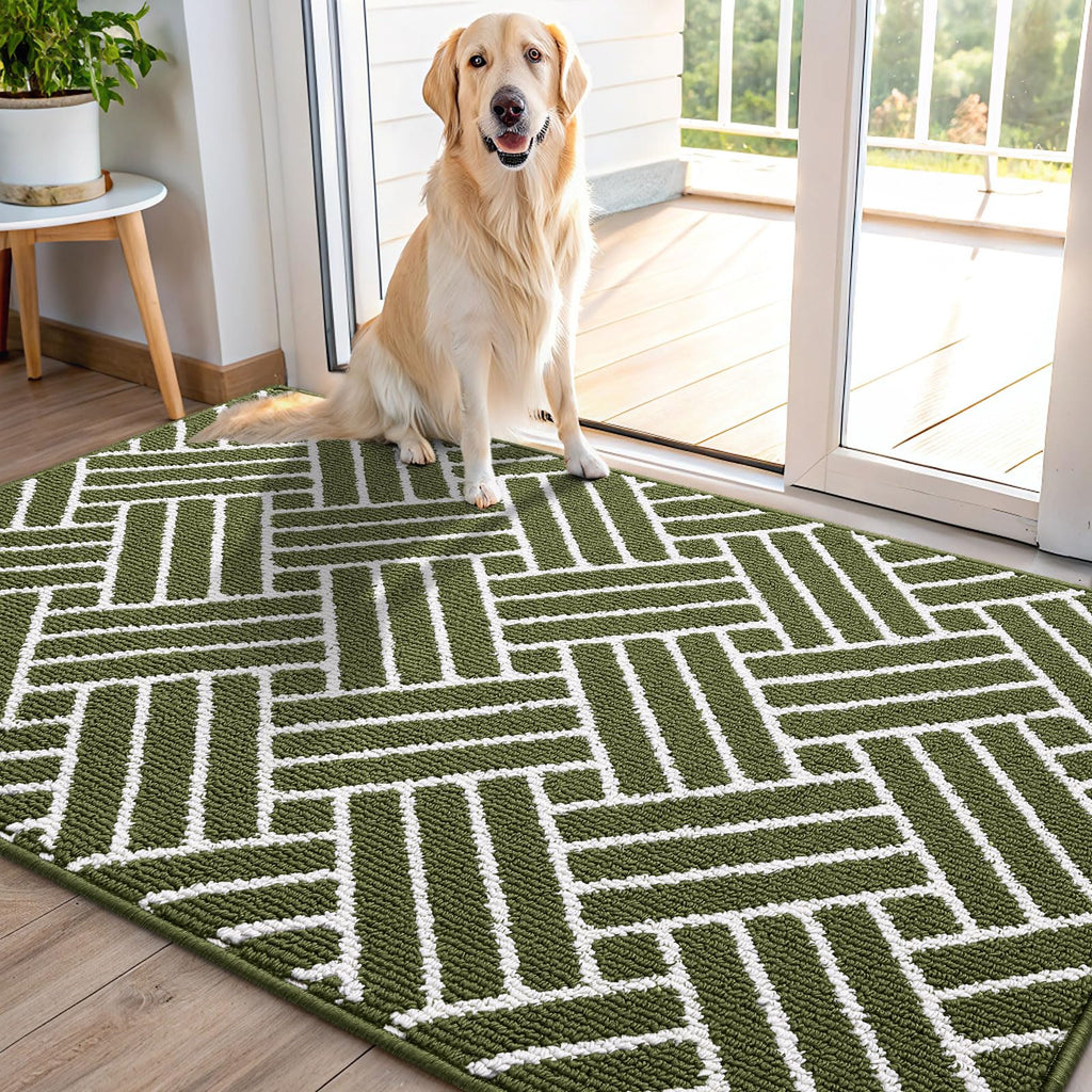 OLANLY Indoor Door Mat, 32x20 Inch, Dirt Resistant and Absorbent, Non-Slip Rubber Backing Floor Mats, Easy Clean Low-Profile Doormat for Entryway, Front Door, and Inside Entrance, Grey