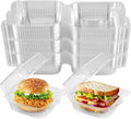 25 Pack Clear Thickening Plastic Hinged Take Out Containers Disposable Clamshell Food Cake Containers with Lids 5.8 x 5.8 x 2.75 inch for Dessert, Cakes, Salads, Pasta, Sandwiches