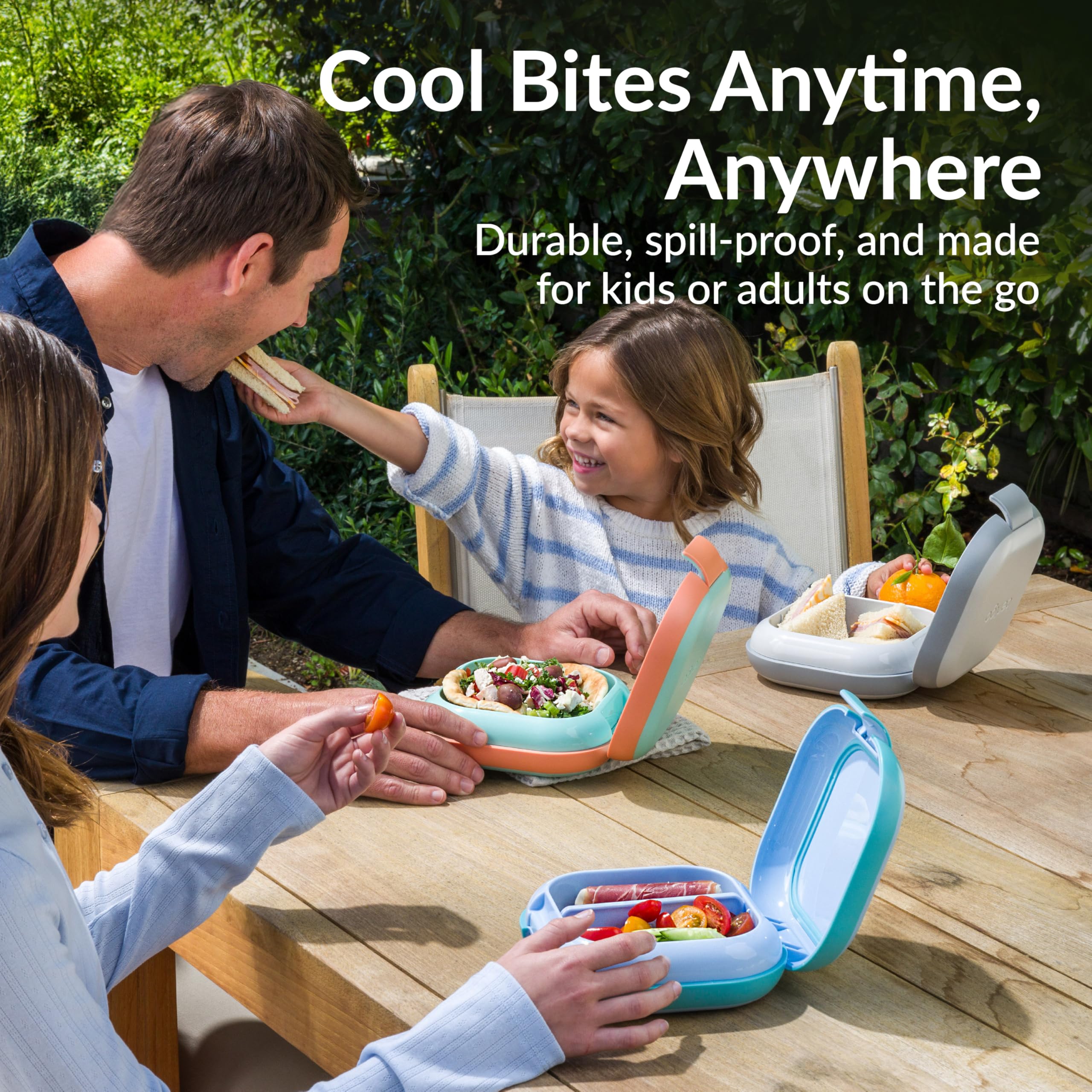 Bentgo Chill Mini Leak-Proof Lunch Box – Built-In Ice Pack Keeps Food Cold, 2.7-Cup Capacity for Snacks or a Sandwich, 3 or 4 Compartments, PFAS & BPA-Free, Ideal for Adults & Kids 3+ (Lilac Mist)