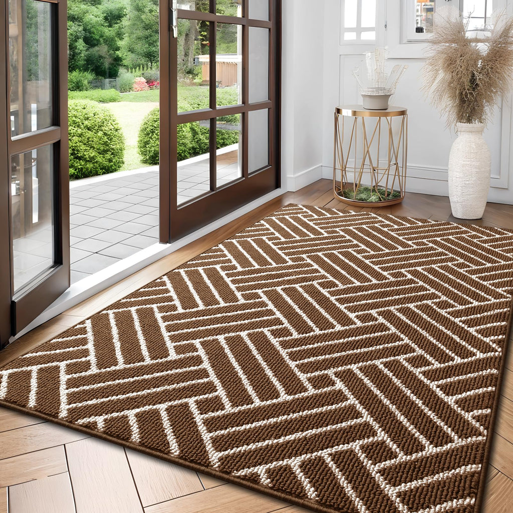 OLANLY Indoor Door Mat, 32x20 Inch, Dirt Resistant and Absorbent, Non-Slip Rubber Backing Floor Mats, Easy Clean Low-Profile Doormat for Entryway, Front Door, and Inside Entrance, Grey
