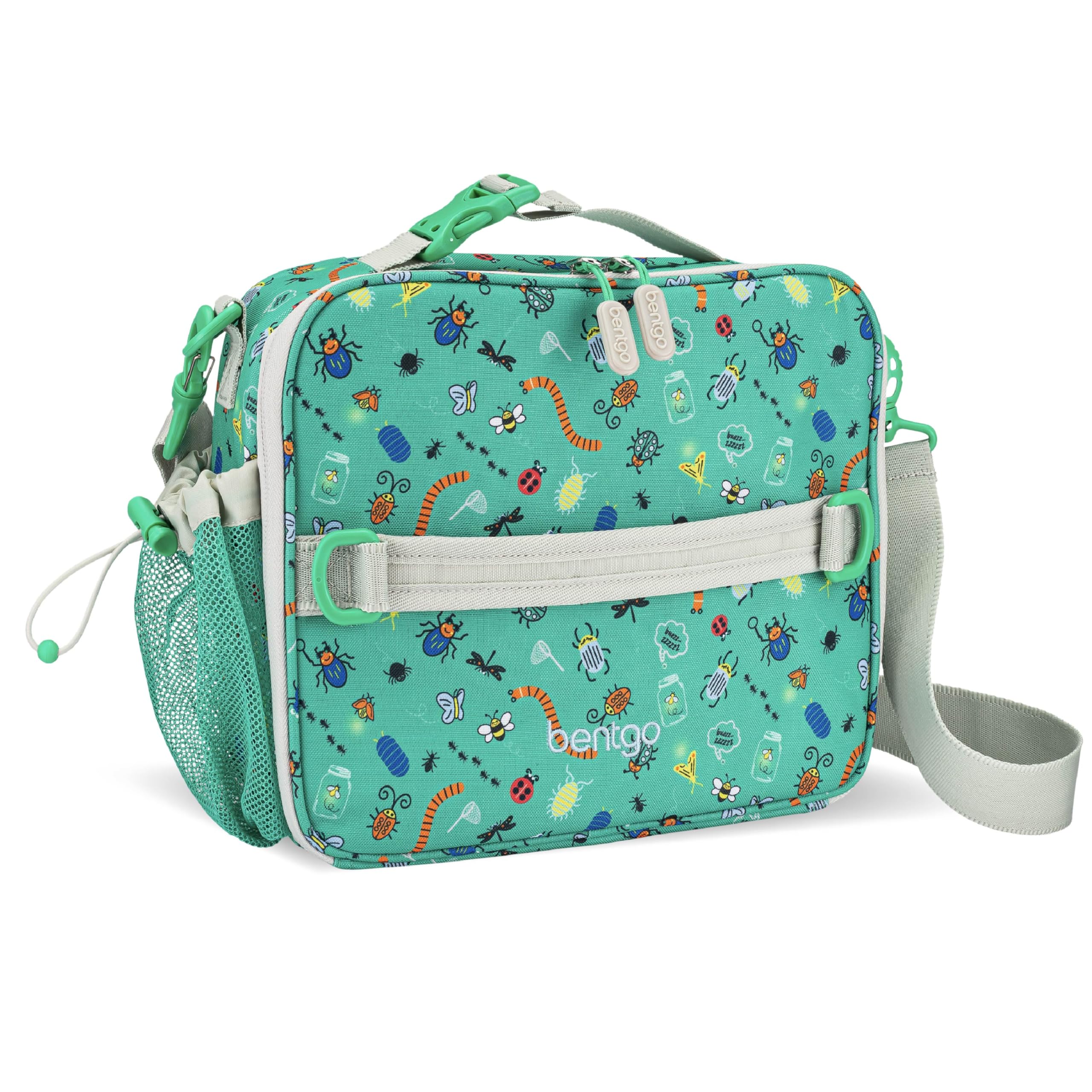 Bentgo Kids Lunch Bag - Durable, Double-Insulated Lunch Bag for Kids 3+; Holds Lunch Box, Water Bottle, & Snacks; Easy-Clean Water-Resistant Fabric & Multiple Zippered Pockets (Mermaid)