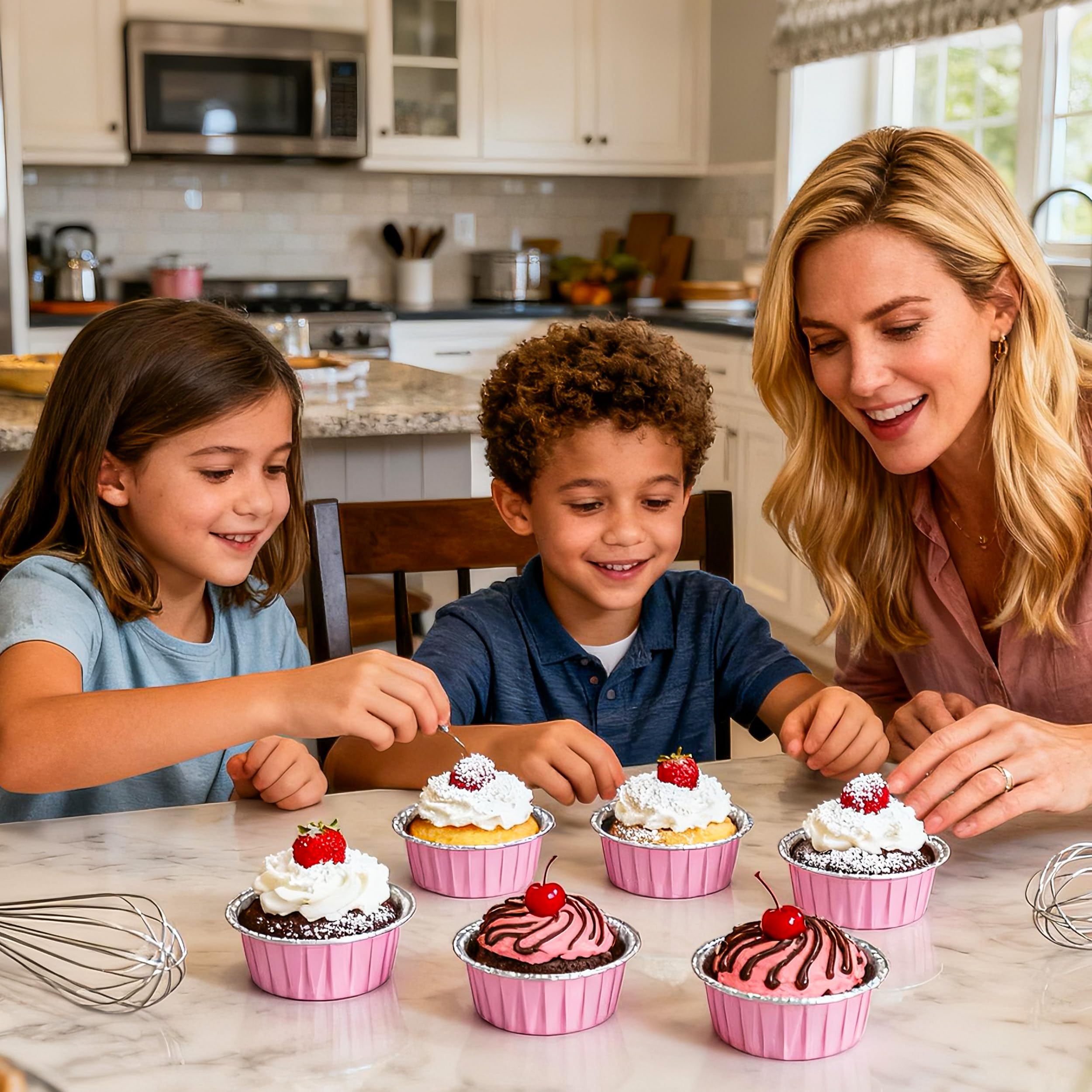 5 OZ Mini Loaf Pans with Lids Mini Cake Pans Baking Cups Disposable Ramekin for Cupake Pudding Party Wedding Birthday(50 Pack, Pink)