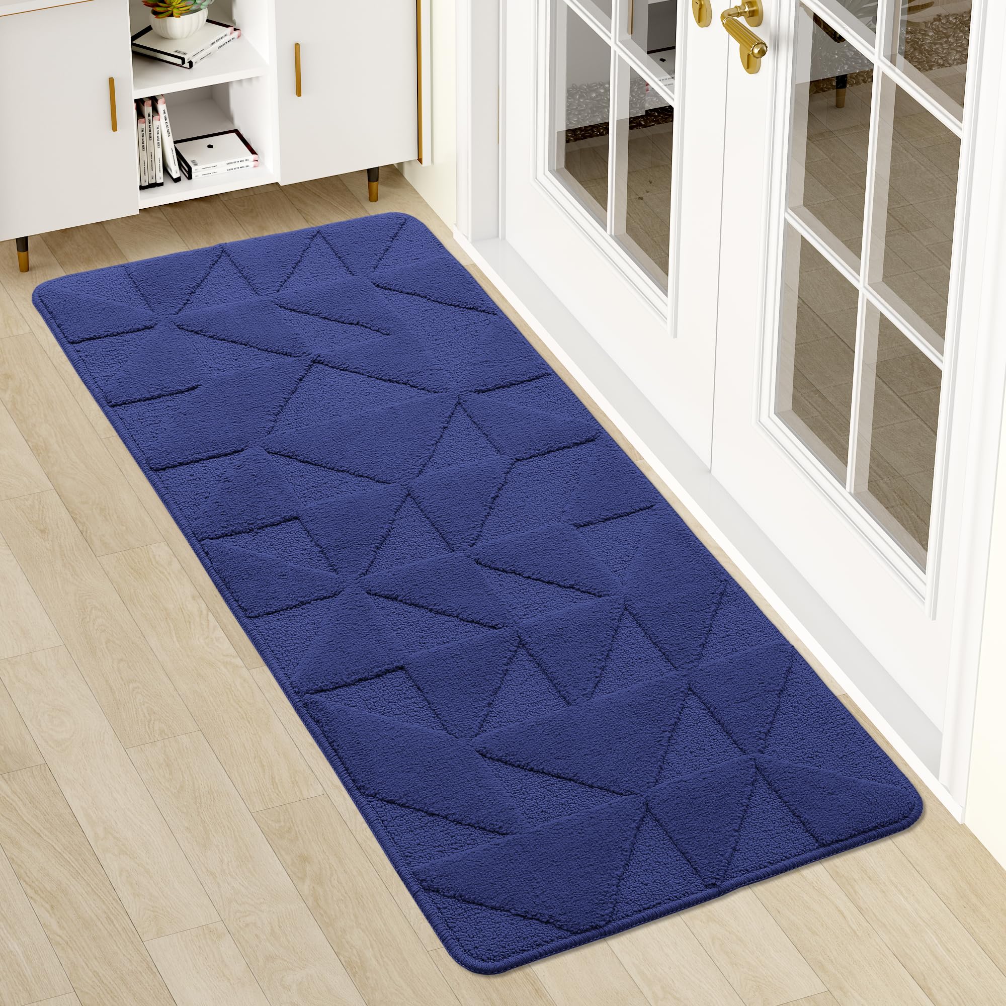 OLANLY Door Mats Indoor, Non-Slip, Absorbent, Dirt Resist, Entrance Washable Mat, Low-Profile Inside Entry Doormat for Entryway (32x20 inches, Grey)