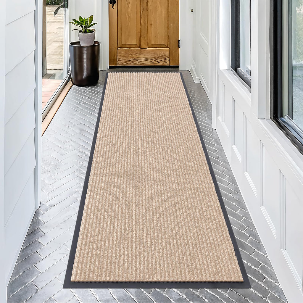 OLANLY Front Door Mat Indoor Outdoor Entrance, Waterproof Heavy Duty Doormat, Fade Resistant, Low Profile, Easy Clean Patio Porch Welcome Floor Mats for Entry, 29.5x17, Grey
