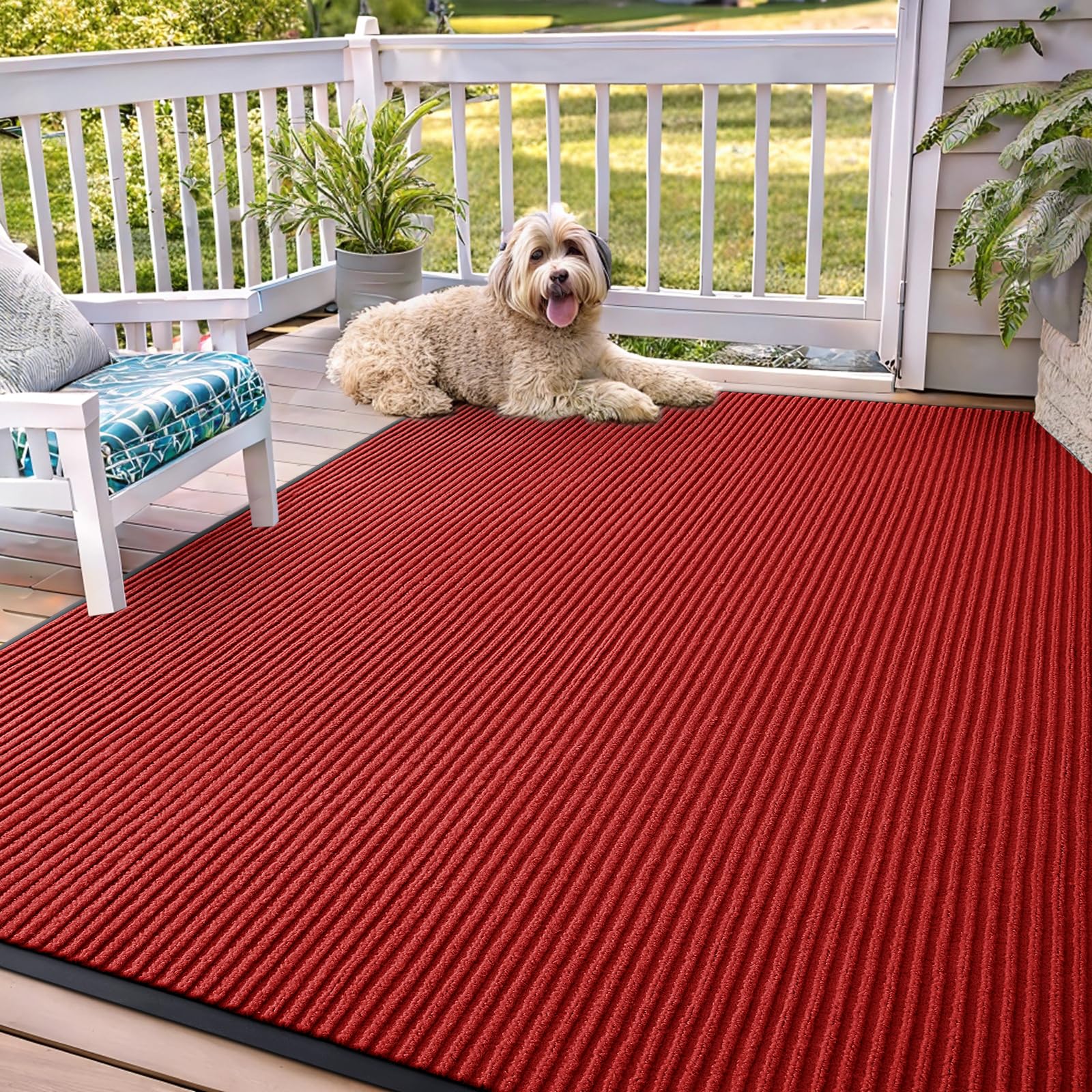 OLANLY Front Door Mat Indoor Outdoor Entrance, Waterproof Heavy Duty Doormat, Fade Resistant, Low Profile, Easy Clean Patio Porch Welcome Floor Mats for Entry, 29.5x17, Grey