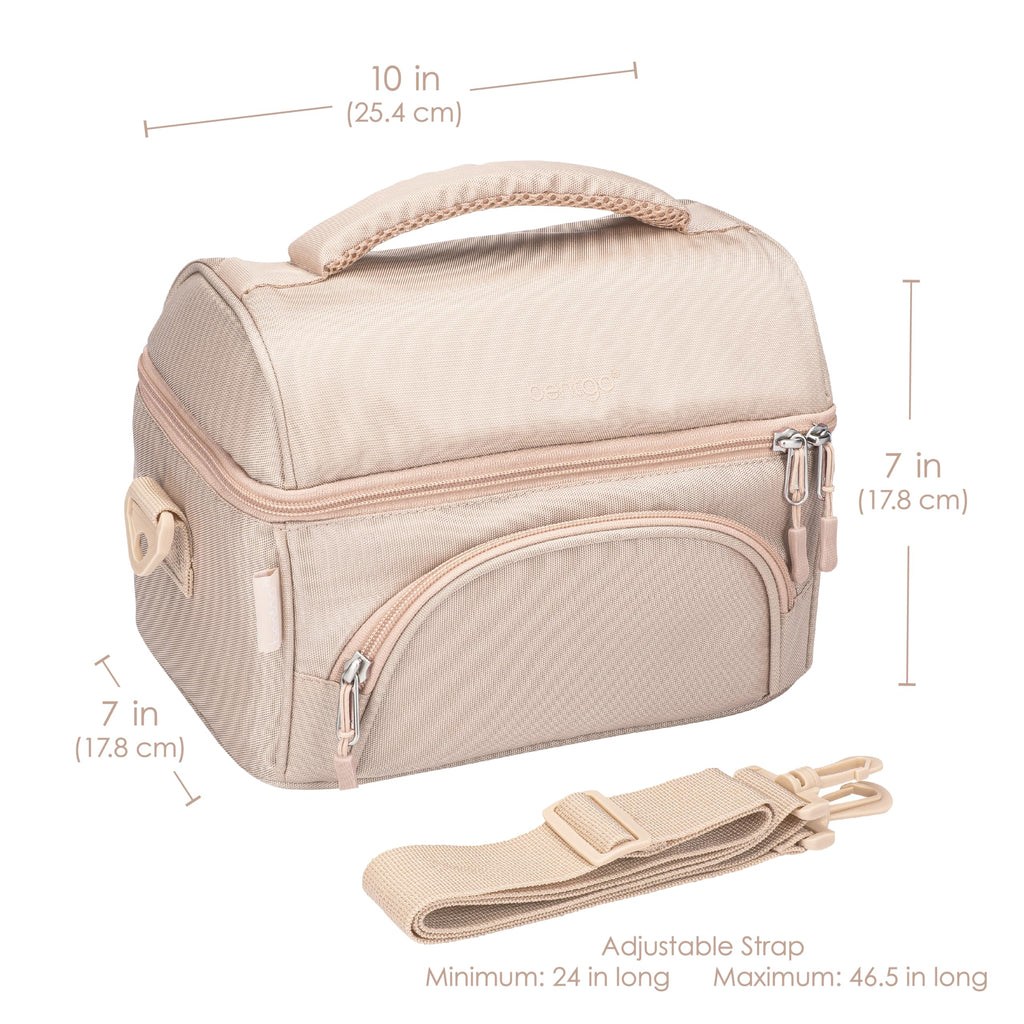 Bentgo® Deluxe Lunch Bag - Durable and Insulated Lunch Tote with Zippered Outer Pocket, Internal Mesh Pocket, Padded & Adjustable Straps, & 2-Way Zippers - Fits Most Lunch Boxes (Carbon Black)