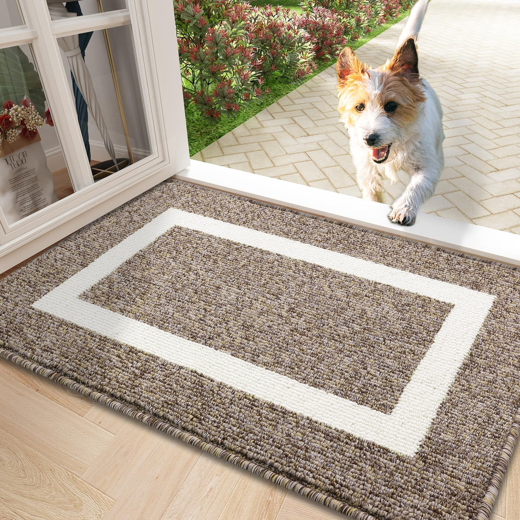 OLANLY Indoor Door Mat, 32x20, Non-Slip Absorbent Resist Dirt Entrance Mat, Washable Low-Profile Inside Entry Doormats for Entryway, Grey