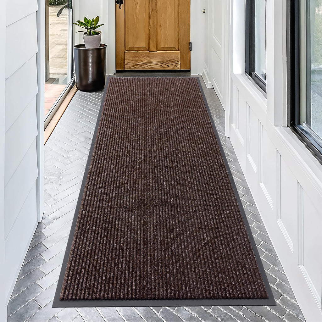 OLANLY Front Door Mat Indoor Outdoor Entrance, Waterproof Heavy Duty Doormat, Fade Resistant, Low Profile, Easy Clean Patio Porch Welcome Floor Mats for Entry, 29.5x17, Grey
