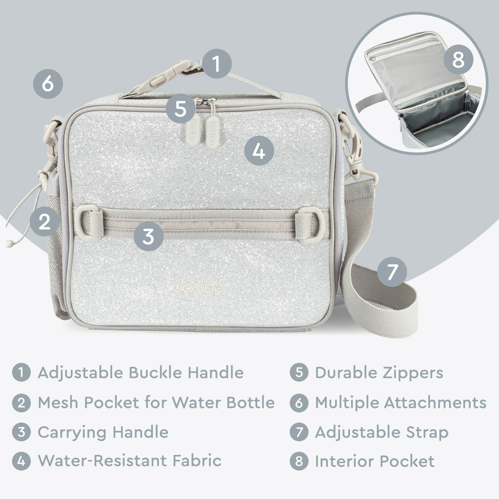 Bentgo Kids Lunch Bag - Durable, Double-Insulated Lunch Bag for Kids 3+; Holds Lunch Box, Water Bottle, & Snacks; Easy-Clean Water-Resistant Fabric & Multiple Zippered Pockets (Mermaid)