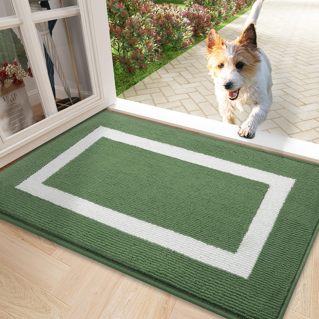 OLANLY Indoor Door Mat, 32x20, Non-Slip Absorbent Resist Dirt Entrance Mat, Washable Low-Profile Inside Entry Doormats for Entryway, Grey