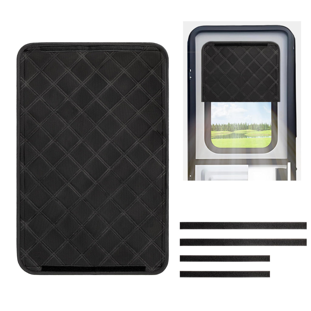 RedCall Rv Skylight Cover Insulator,Rv Vent Covers for Roof,Black Sun Blackout Fabric (16 x 16 inch),Camper Accessories for Inside