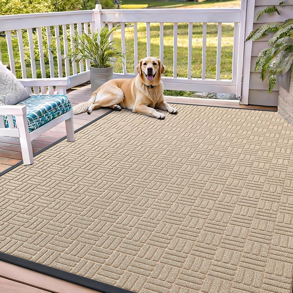 OLANLY Front Door Mat Outside Entrance 29.5x17, Absorbent, Heavy Duty Sturdy Natural Rubber Doormat Indoor Outdoor, Stain and Fade Resistant, Non-Slip Backing Low Profile Floor Mat for Entryway, Grey