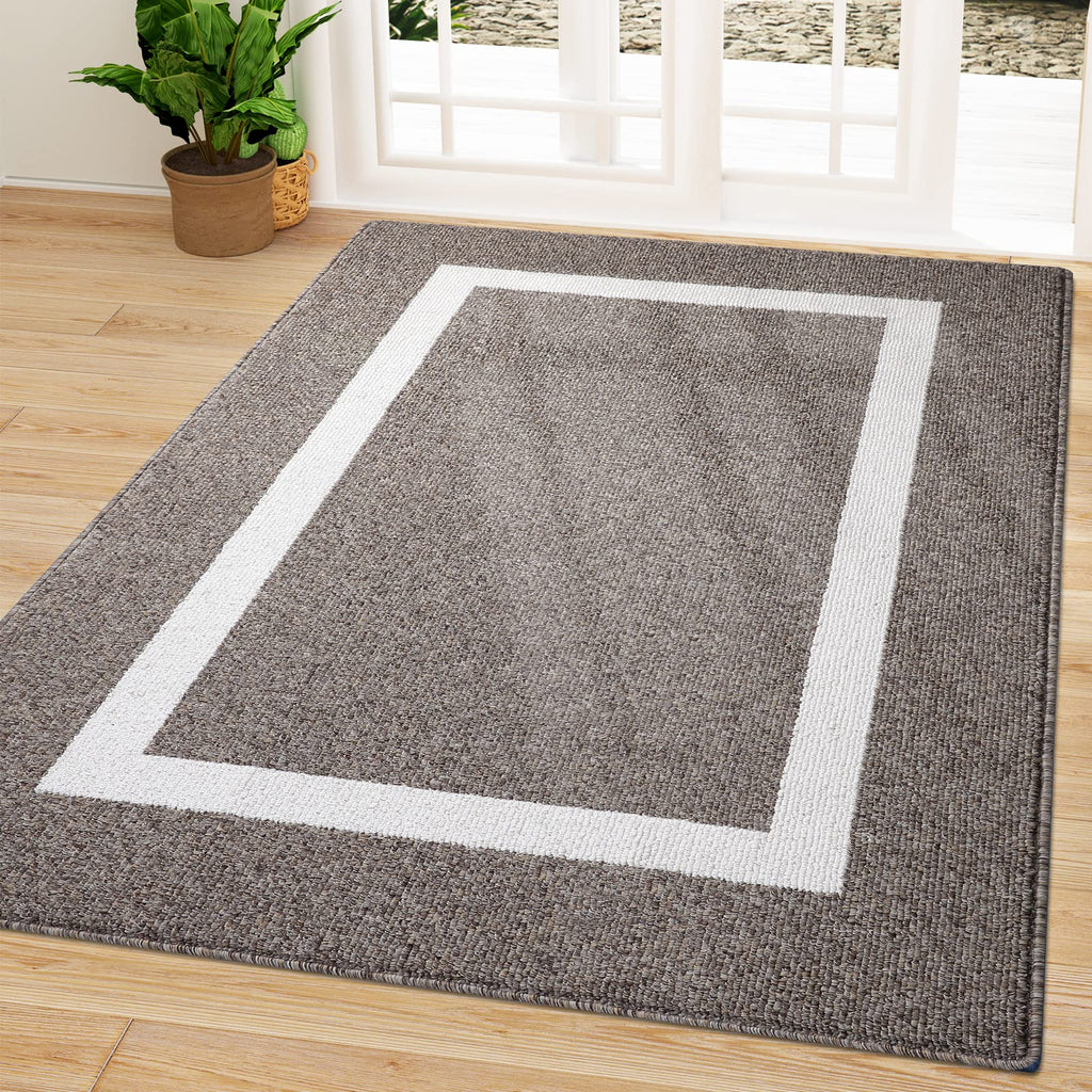 OLANLY Indoor Door Mat, 32x20, Non-Slip Absorbent Resist Dirt Entrance Mat, Washable Low-Profile Inside Entry Doormats for Entryway, Grey