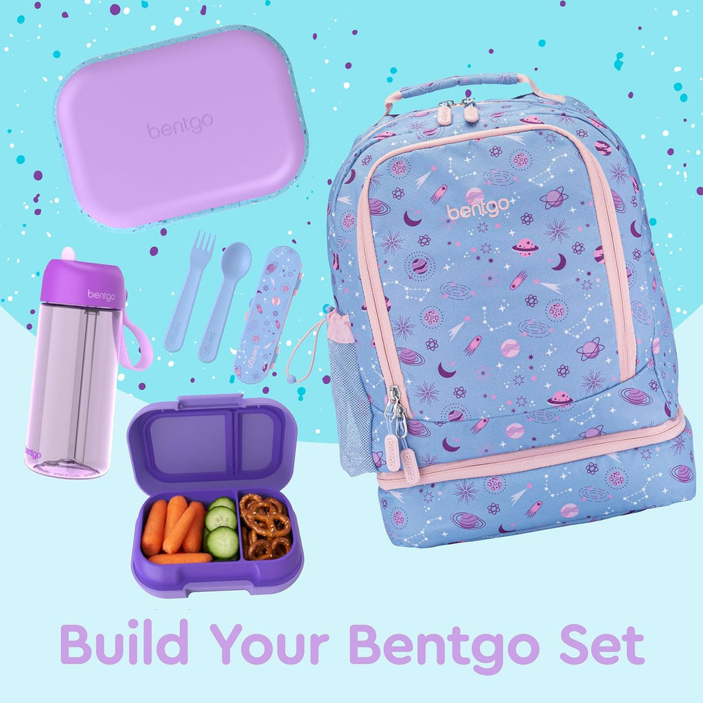 Bentgo Chill Kids Leak-Proof Lunch Box - 4-Compartment Bento Box with Built-In Ice Pack, 3.3 Cup Capacity, PFAS & BPA-Free, Microwave & Dishwasher Safe, Ideal Size for Ages 3 to 7 (Vivid Orchid)