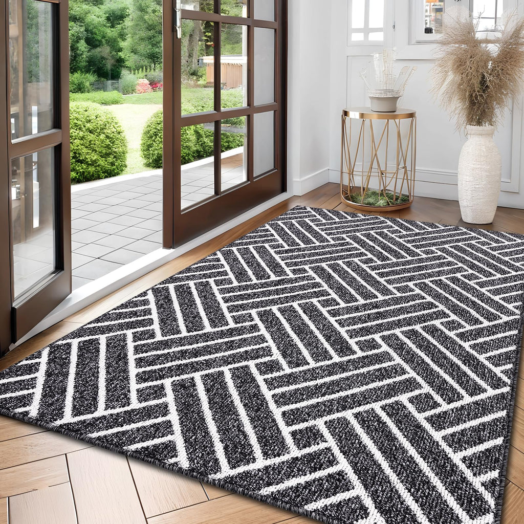 OLANLY Indoor Door Mat, 32x20 Inch, Dirt Resistant and Absorbent, Non-Slip Rubber Backing Floor Mats, Easy Clean Low-Profile Doormat for Entryway, Front Door, and Inside Entrance, Grey